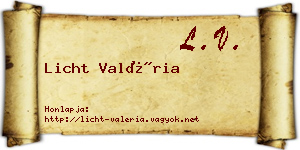 Licht Valéria névjegykártya